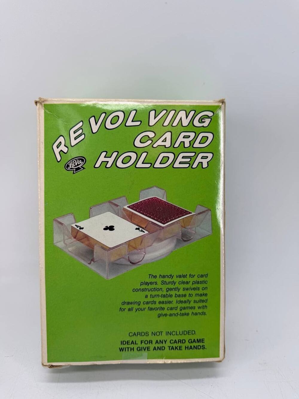 Vintage LaVie Revolving Playing Card Holder Turntable Clear Plastic No 1107